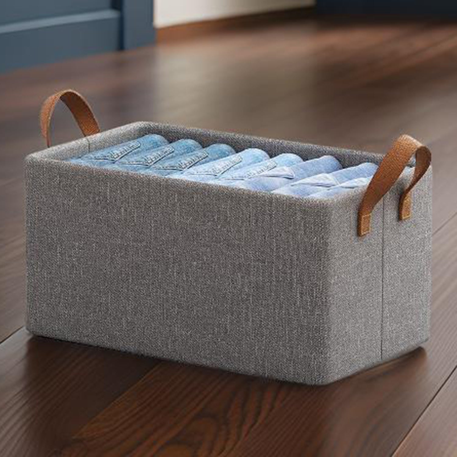FOLDABLE CLOTH STORAGE BOX WITH HANDLES (47×28 CM)
