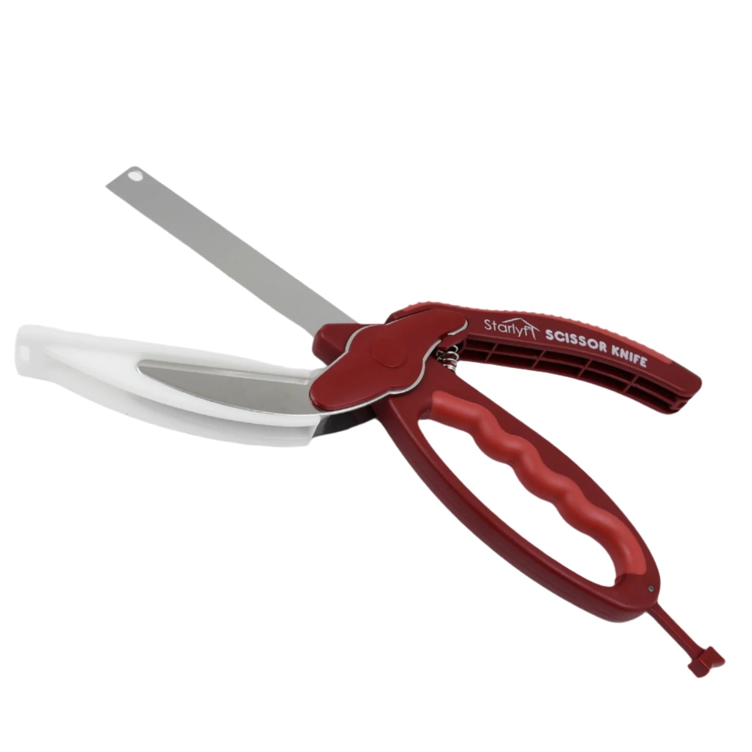 2 in 1 Kitchen Knife Scissor with Spring Locking Hinge and Chopping Board (1 Pc / With Card Packing)