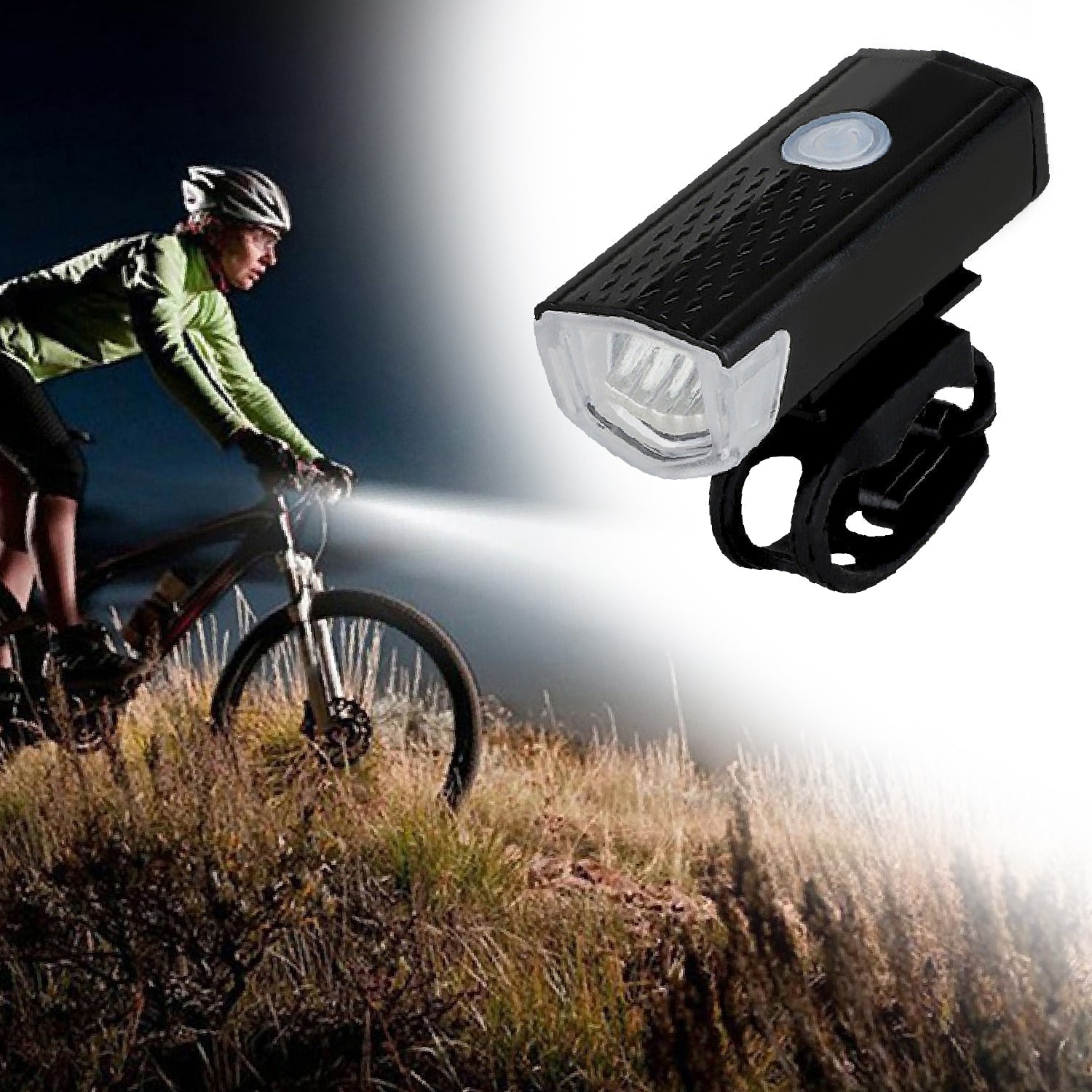 USB Rechargeable 400 Lumen Bicycle Front Headlight Light Set