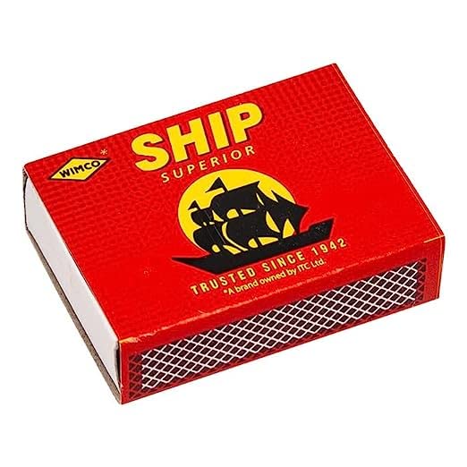 Ship Matchbox Each Box - 30 Stick 1 Packet - 10 Machis