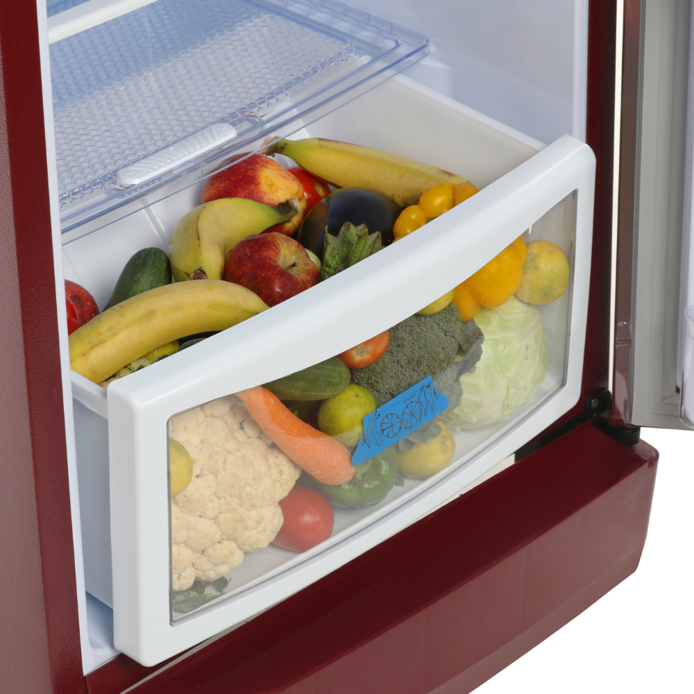 Godrej Edge 180 L Direct Cool Single Door Refrigerator, Berry Wine, RD EDGE 205A THF BR WN Non Base drawer