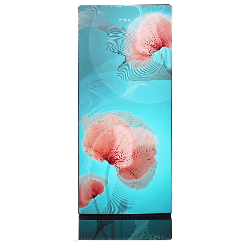 Haier 190 litres 3 Star Single Door Refrigerator, Ocean Green Glass HRD-2103POG-P