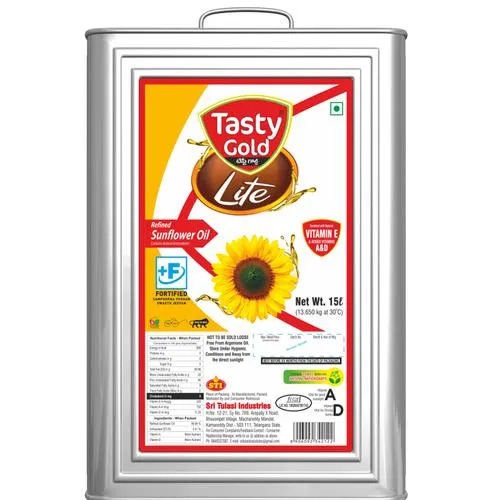 Tasty Gold Rich Physically Refined Rice Bran Oil, 15 l