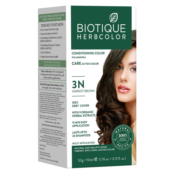 Biotique HerbColor Hair Color - 3N Darkest Brown