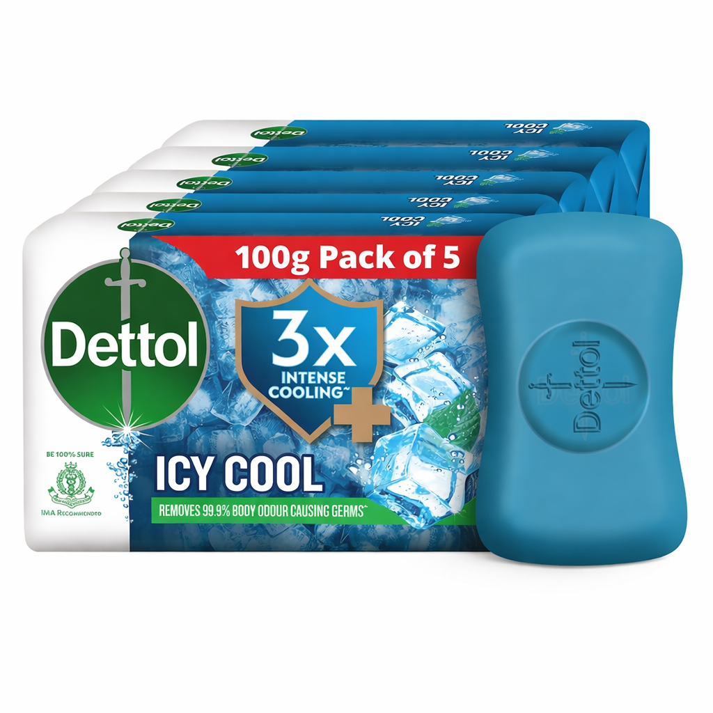 DETTOL ICY COOL SOAP 100*5=500GM