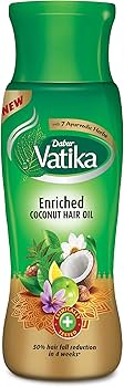 NEW DABUR VATIKA ENRICHED COCONUT HAIR OIL 50% HAIR FALL REDUCTION 150ML
