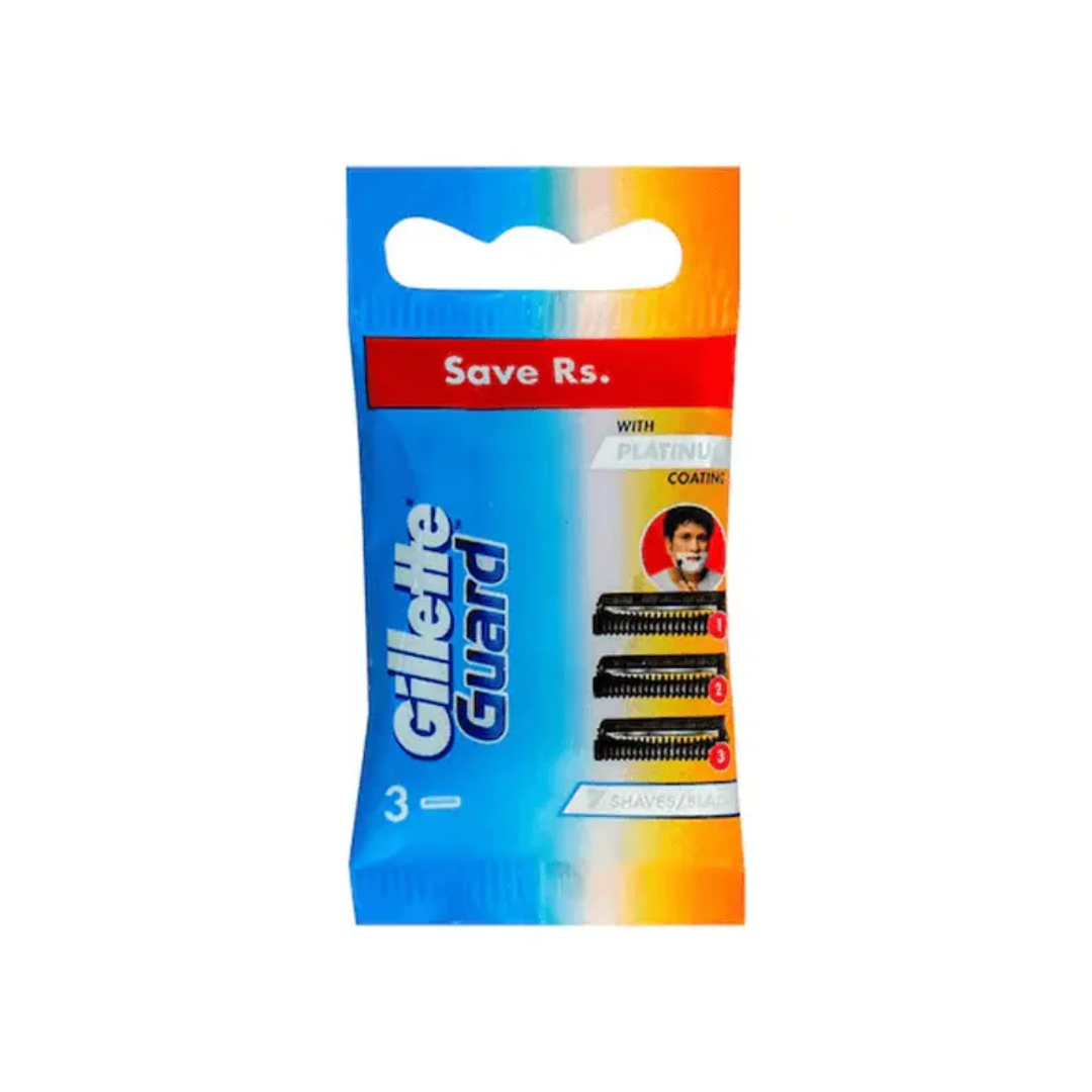 GILLETTE GUARD PLATINUM COATED BLADES 3 CARTRIDGES