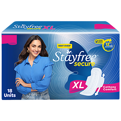 STAYFREE SECURE XL COTTONY EXTRA LARGE 18N PADS