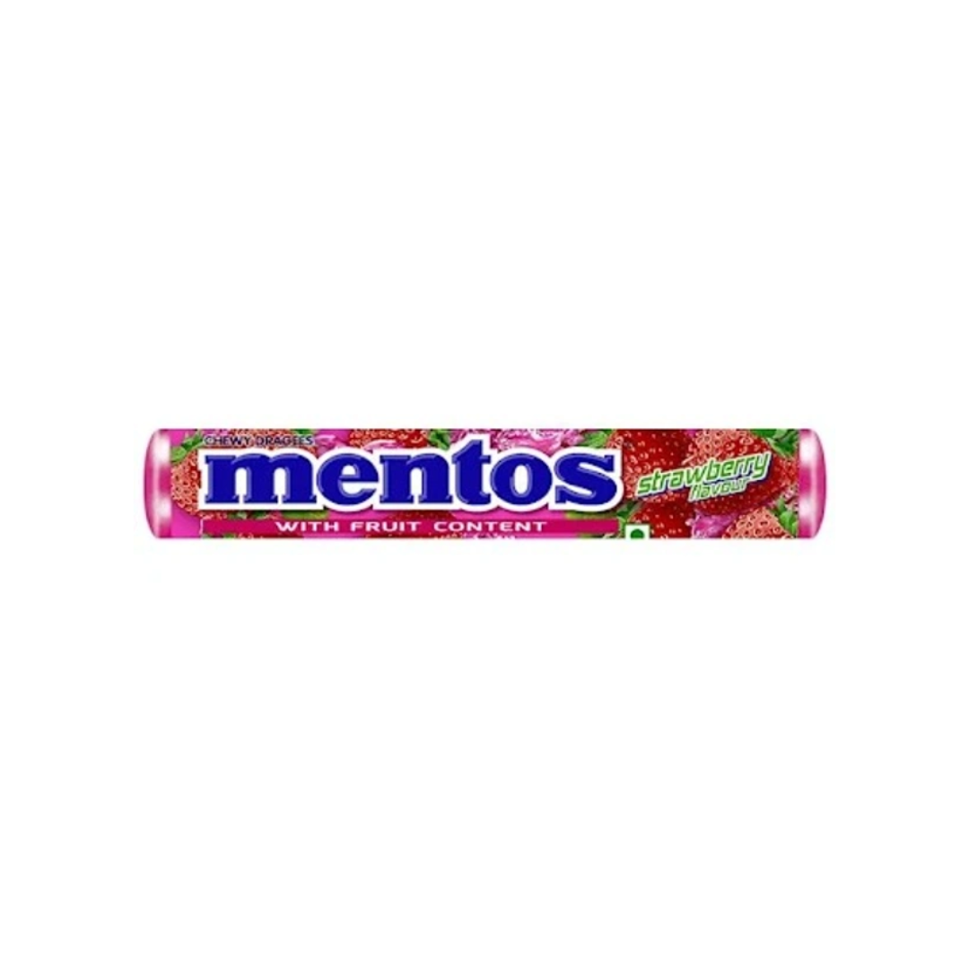 MENTOS STRAWBERRY FLAVOUR TOFFEE 28.6GM
