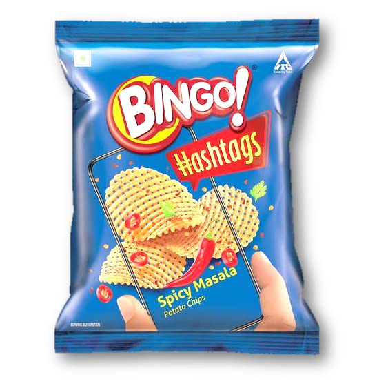 BINGO HASTAGS SPICY MASALA POTATO CHIPS 22.5GM
