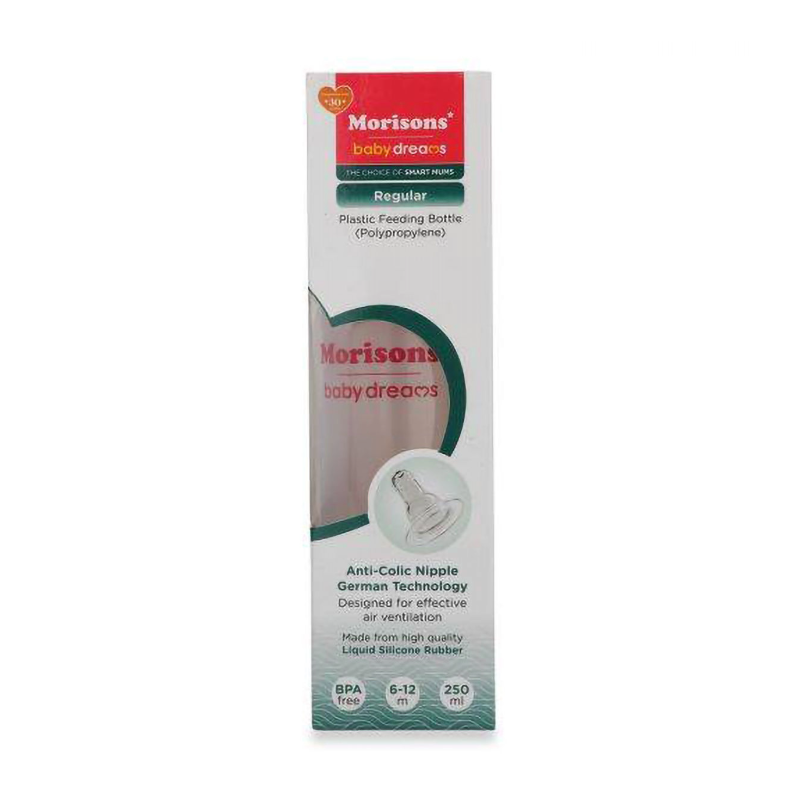 MORISONS BABY PLASTIC FEEDING BOTTLE 250ML