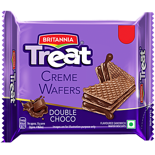 BRTIANNIA TREAT CREME WAFERS DOUBLE CHOCO 39GM MRP-10/-