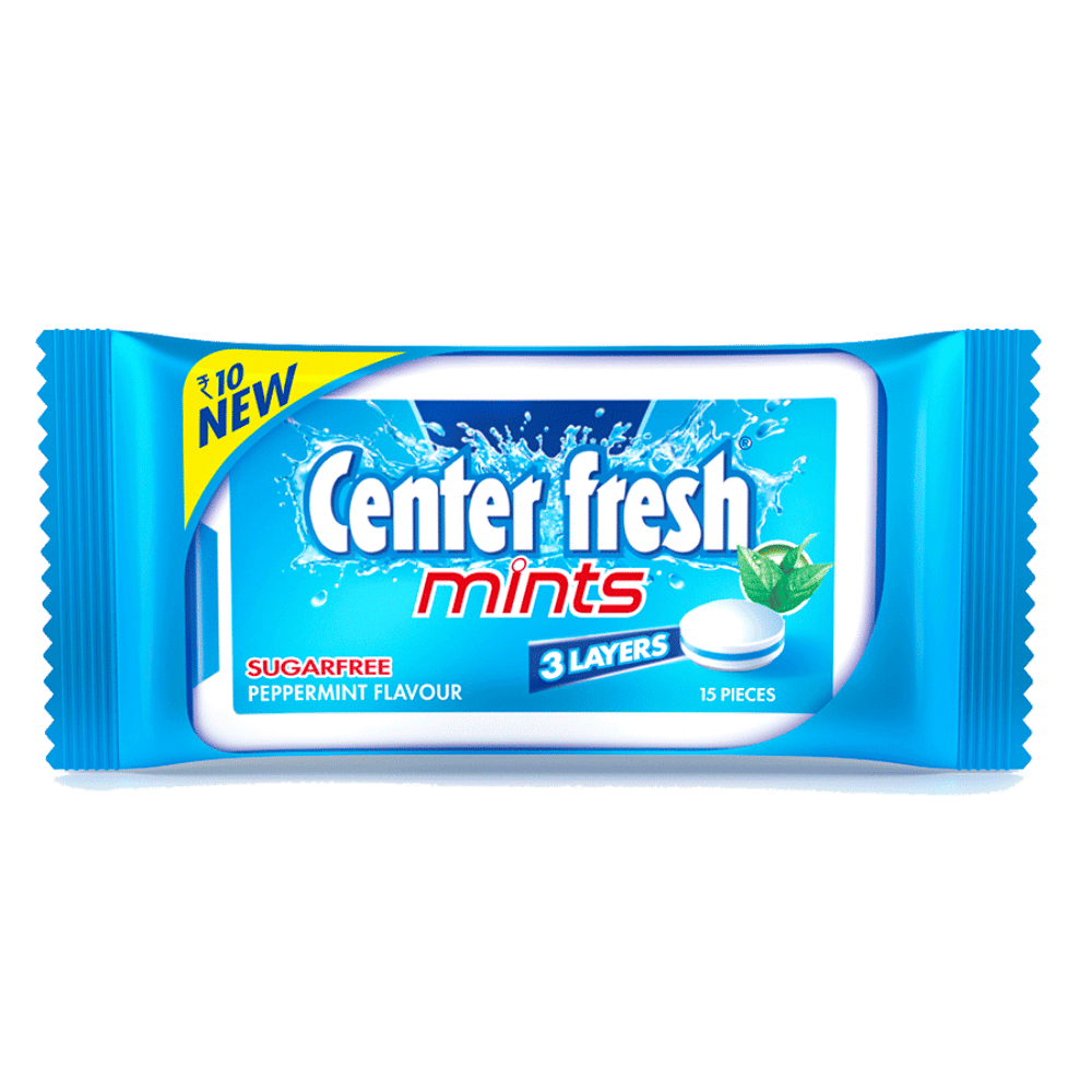 CENTER FRESH MINTS SUGARFRESS PEPPERMINT 4.5GM