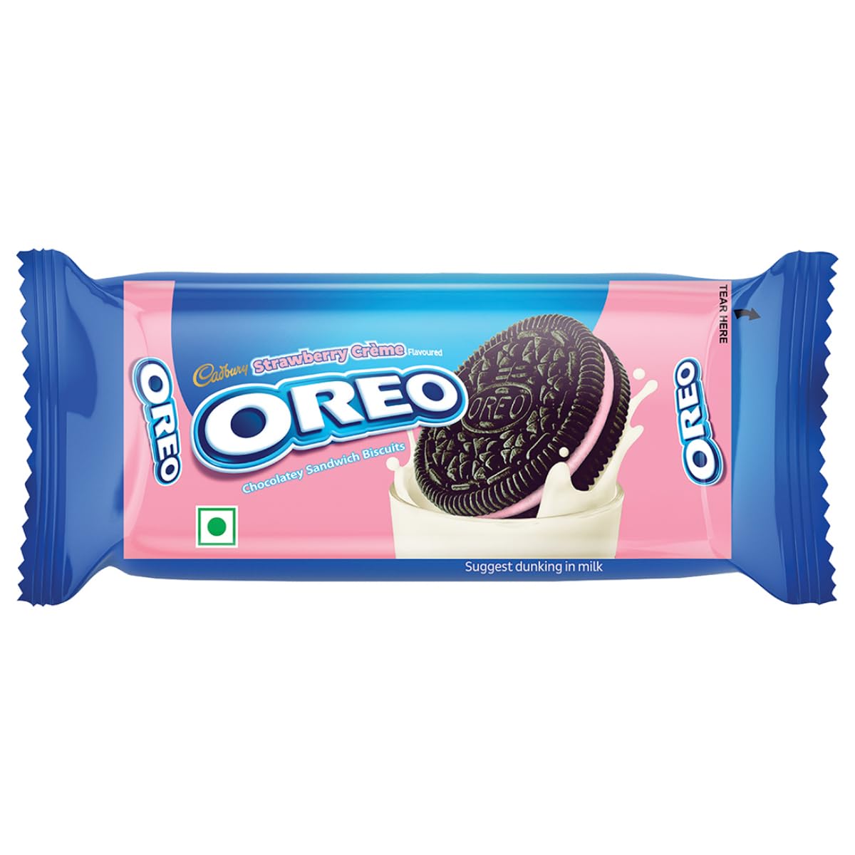 CADBURY OREO STRAWBERRY CREME 43.75GM MRP-10/-