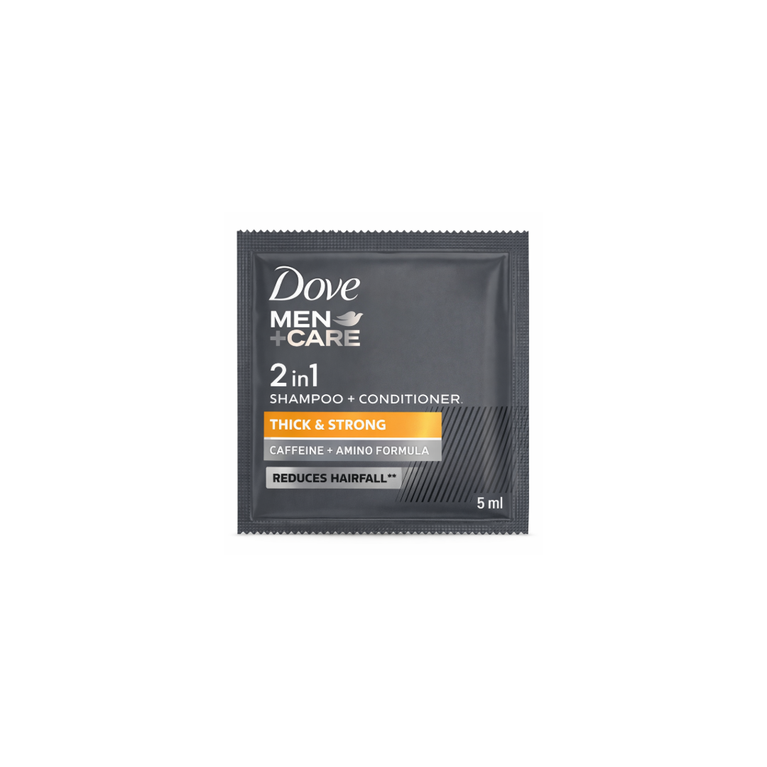DOVE MEN +CARE 2IN1 SHAMPOO +CONDITIONER THICK & STRONG 5ML