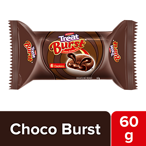 BRITANNIA TREAT BURST CHOCO FILLS 60GM
