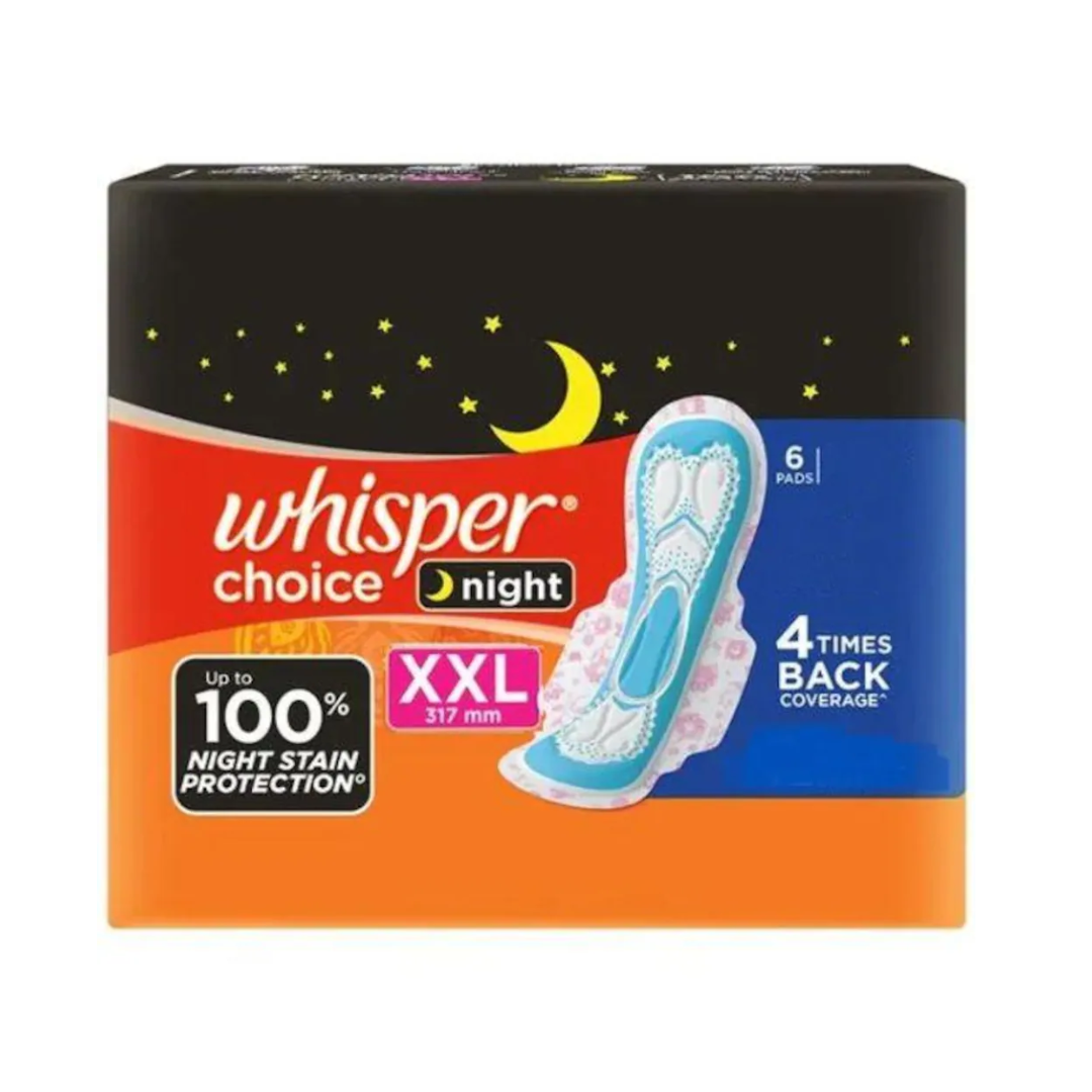 WHISPER CHOICE NIGHT XXL 317MM 6PADS MRP-50